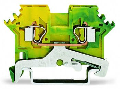 2-conductor ground terminal block; 2.5 mm²; lateral marker slots; for DIN-rail 35 x 15 and 35 x 7.5; CAGE CLAMP®; 2,50 mm²; green-yellow