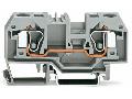 2-conductor through terminal block; 10 mm; center marking; for DIN-rail 35 x 15 and 35 x 7.5; CAGE CLAMP; 10,00 mm; gray