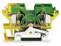 2-conductor ground terminal block; 10 mm; suitable for Ex e II applications; lateral marker slots; for DIN-rail 35 x 15 and 35 x 7.5; CAGE CLAMP; 10,00 mm; green-yellow