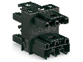 3-way distribution connector; 3-pole; Cod. A; 1 input; 3 outputs; black