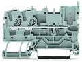 2-conductor/1-pin carrier terminal block; for DIN-rail 35 x 15 and 35 x 7.5; 2.5 mm; Push-in CAGE CLAMP; 2,50 mm; gray