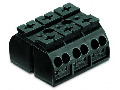 4-conductor chassis-mount terminal strip; 3-pole; without ground contact; 4 mm; 4,00 mm; black