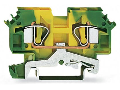 2-conductor ground terminal block; 6 mm²; lateral marker slots; for DIN-rail 35 x 15 and 35 x 7.5; CAGE CLAMP®; 6,00 mm²; green-yellow