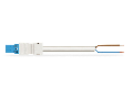 pre-assembled connecting cable; Eca; Plug/open-ended; 2-pole; Cod. I; H05Z1Z1-F 2 x 1,50 mm; 8 m; 1,50 mm; blue