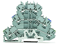 Triple-deck terminal block; Ground conductor/through/through terminal block; PE/N/L; without marker carrier; suitable for Ex e II applications; for DIN-rail 35 x 15 and 35 x 7.5; 2.5 mm²; Push-in CAGE CLAMP®; 2,50 mm²; gray