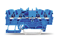 4-conductor through terminal block; 1.5 mm²; for Ex e II and Ex i applications; side and center marking; for DIN-rail 35 x 15 and 35 x 7.5; Push-in CAGE CLAMP®; 1,50 mm²; blue