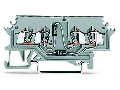 Component terminal block; 4-conductor; for lamp test circuits up to 60 V; with 2 diodes 1N4007; Right-side anode; for DIN-rail 35 x 15 and 35 x 7.5; 1.5 mm; CAGE CLAMP; 1,50 mm; gray