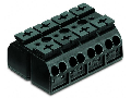 4-conductor chassis-mount terminal strip; 4-pole; without ground contact; for 3 mm ø screw and nut; 4 mm²; 4,00 mm²; black