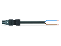 pre-assembled connecting cable; Eca; Socket/open-ended; 2-pole; Cod. L; H05Z1Z1-F 2 x 2.5 mm; 8 m; 2,50 mm; dark gray