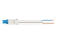 pre-assembled connecting cable; Eca; Socket/open-ended; 2-pole; Cod. I; H05Z1Z1-F 2 x 1,50 mm; 8 m; 1,50 mm; blue