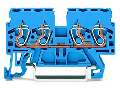 4-conductor through terminal block; 2.5 mm²; suitable for Ex i applications; side and center marking; for DIN-rail 35 x 15 and 35 x 7.5; CAGE CLAMP®; 2,50 mm²; blue