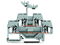 Double-deck terminal block; Through/through terminal block; for DIN-rail 35 x 15 and 35 x 7.5; 4 mm²; CAGE CLAMP®; 4,00 mm²; gray