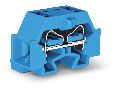 4-conductor terminal block; suitable for Ex i applications; without push-buttons; with fixing flange; for screw or similar mounting types; Fixing hole 3.2 mm ; 4 mm; CAGE CLAMP; 4,00 mm; blue