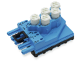 Tap-off module; for flat cable; 5 x 2.5 mm² + 2 x 1.5 mm²; 5-pole; Cod. I; with cable connection on the output side; blue