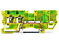 2-conductor/2-pin ground carrier terminal block; for DIN-rail 35 x 15 and 35 x 7.5; 4 mm; CAGE CLAMP; 4,00 mm; green-yellow