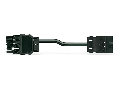 pre-assembled interconnecting cable; Eca; Distribution connector with phase selection/plug; 5-pole; Cod. A; H05Z1Z1-F 5G 2.5 mm; 2 m; 2,50 mm; black