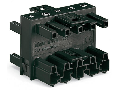 3-way distribution connector; 5-pole; Cod. A; 1 input; 3 outputs; black