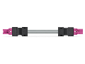 pre-assembled interconnecting cable; B2ca; Socket/plug; 2-pole; Cod. B; 4m; 1,00 mm²; pink