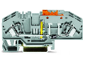 Ground conductor disconnect terminal block; with test option; with orange disconnect link; 24 V; 6 mm²; CAGE CLAMP®; 6,00 mm²; gray