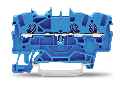 3-conductor through terminal block; 1.5 mm²; for Ex e II and Ex i applications; side and center marking; for DIN-rail 35 x 15 and 35 x 7.5; Push-in CAGE CLAMP®; 1,50 mm²; blue