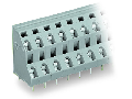 Double-deck PCB terminal block; 2.5 mm²; Pin spacing 7.5 mm; 2 x 6-pole; CAGE CLAMP®; 2,50 mm²; gray