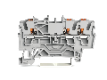 3-conductor through terminal block; with push-button; 2.5 mm²; with test port; side and center marking; for DIN-rail 35 x 15 and 35 x 7.5; Push-in CAGE CLAMP®; 2,50 mm²; gray