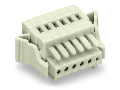 1-conductor female plug; 100% protected against mismating; Locking lever; 0.5 mm²; Pin spacing 2.5 mm; 4-pole; 0,50 mm²; light gray