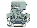 2-conductor disconnect terminal block; for DIN-rail 35 x 15 and 35 x 7.5; 4 mm²; CAGE CLAMP®; 4,00 mm²; gray