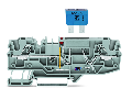 2-conductor fuse terminal block; for automotive blade-style fuses; with test option; with blown fuse indication by LED; 24 V; for DIN-rail 35 x 15 and 35 x 7.5; 6 mm; Push-in CAGE CLAMP; 6,00 mm; gray