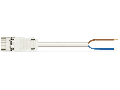 pre-assembled connecting cable; Eca; Plug/open-ended; 3-pole; Cod. A; 0.5 m; 1,00 mm; white