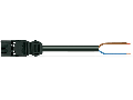 pre-assembled connecting cable; Eca; Plug/open-ended; 3-pole; Cod. A; 0.5 m; 1,00 mm; black