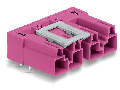 Plug for PCBs; angled; 4-pole; Cod. B; pink