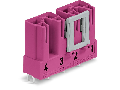 Plug for PCBs; straight; 4-pole; Cod. B; pink