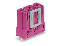 Plug for PCBs; straight; 3-pole; Cod. B; pink