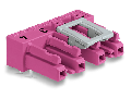 Socket for PCBs; angled; 4-pole; Cod. B; pink