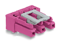 Socket for PCBs; angled; 3-pole; Cod. B; pink