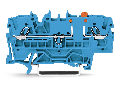 2-conductor disconnect/test terminal block; with test option; orange disconnect link; for DIN-rail 35 x 15 and 35 x 7.5; 2.5 mm²; Push-in CAGE CLAMP®; 2,50 mm²; blue