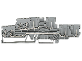 2-conductor/2-pin, double-deck carrier terminal block; Through/through terminal block; L/L; for DIN-rail 35 x 15 and 35 x 7.5; 2.5 mm²; CAGE CLAMP®; 2,50 mm²; gray