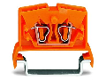 2-conductor miniature through terminal block; 2.5 mm²; with test option; center marking; for DIN-rail 35 x 15 and 35 x 7.5; CAGE CLAMP®; 2,50 mm²; orange