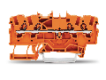 4-conductor through terminal block; 1.5 mm²; suitable for Ex e II applications; side and center marking; for DIN-rail 35 x 15 and 35 x 7.5; Push-in CAGE CLAMP®; 1,50 mm²; orange