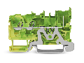 2-conductor/1-pin ground carrier terminal block; for DIN-rail 35 x 15 and 35 x 7.5; 2.5 mm²; Push-in CAGE CLAMP®; 2,50 mm²; green-yellow