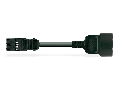 pre-assembled interconnecting cable; Plug/SCHUKO coupler; 3-pole; Cod. A; H05VV-F 3G 1.5 mm²; 1 m; 1,50 mm²; black