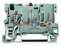 1-conductor/1-pin component carrier terminal block; LED (red); 24 VDC; for DIN-rail 35 x 15 and 35 x 7.5; 4 mm²; CAGE CLAMP®; 4,00 mm²; gray