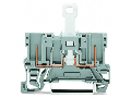 2-pin disconnect carrier terminal block; with shield contact; for DIN-rail 35 x 15 and 35 x 7.5; gray