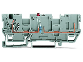 1-conductor/1-pin component carrier terminal block; with 2 jumper positions; LED (red); 24 VDC; for DIN-rail 35 x 15 and 35 x 7.5; 4 mm²; CAGE CLAMP®; 4,00 mm²; gray