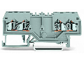 Double potential terminal block; 1.5 mm²; with double, center marker slot; for DIN-rail 35 x 15 and 35 x 7.5; CAGE CLAMP®; 1,50 mm²; gray