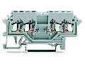 Double potential terminal block; 1.5 mm; lateral marker slots; for DIN-rail 35 x 15 and 35 x 7.5; CAGE CLAMP; 1,50 mm; gray