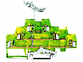 Triple-deck terminal block; 6-conductor ground terminal block; with marker carrier; internal commoning; for DIN-rail 35 x 15 and 35 x 7.5; 2.5 mm²; CAGE CLAMP®; 2,50 mm²; green-yellow