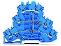 Triple-deck terminal block; 6-conductor through terminal block; N; without marker carrier; for Ex e II and Ex i applications; internal commoning; conductor entry with violet marking; for DIN-rail 35 x 15 and 35 x 7.5; 2.5 mm; Push-in CAGE CLAMP; 2,