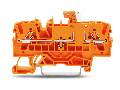 2-conductor disconnect/test terminal block; with test option; orange disconnect link; for DIN-rail 35 x 15 and 35 x 7.5; 2.5 mm; Push-in CAGE CLAMP; 2,50 mm; orange